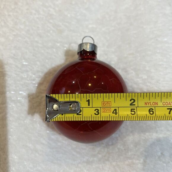 Vtg Unsilvered Red Shiny Brite Ornament 2 5/8" Ball War Era 1940s Translucent - Picture 7 of 8